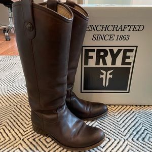 Frye Melissa Button Boots Dark Brown